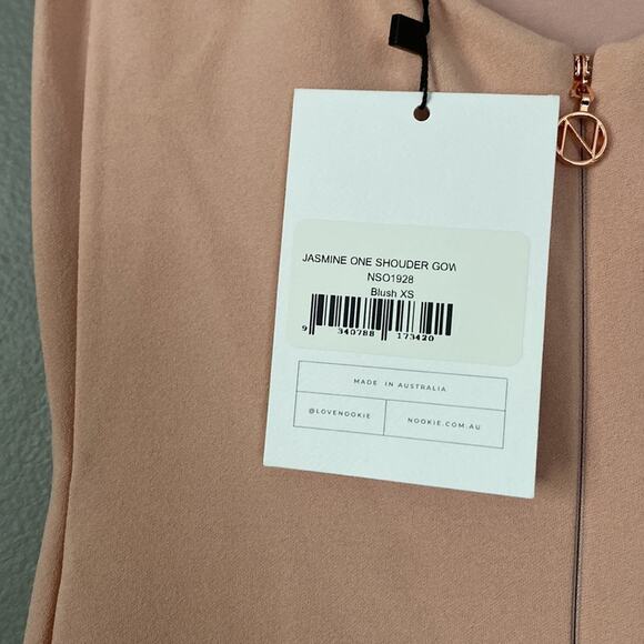 REVOLVE x NOOKIE Coquette wedding Pink one shoulder Maxi dress Jasmine Gown XS 2 - Picture 6 of 11